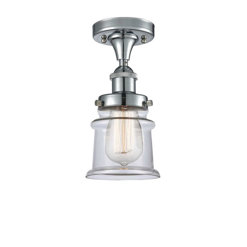 Innovations Canton 5.25in 1-Light Semi-Flush Mount | Modern Transitional Polished Chrome and Clear Glass | Entryway & Hallway | Model 916-1C-PC-G182S