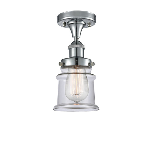 Innovations Canton 5.25in 1-Light Semi-Flush Mount | Modern Transitional Polished Chrome and Clear Glass | Entryway & Hallway | Model 916-1C-PC-G182S
