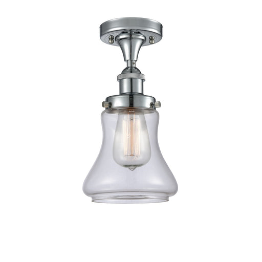 Innovations Bellmont 6.12in 1-Light Semi-Flush Mount | Modern Transitional Polished Chrome and Clear Glass | Entryway & Hallway | Model 916-1C-PC-G192