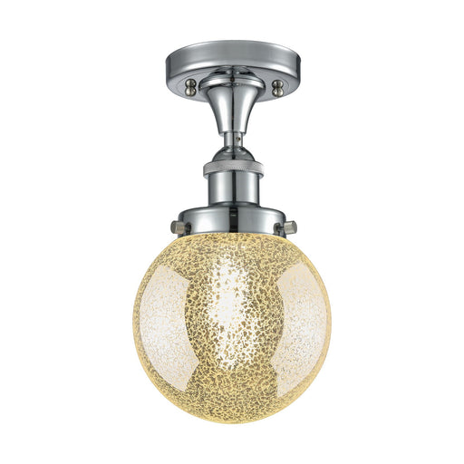 Innovations Beacon 6in 1-Light Semi-Flush Mount | Modern Polished Chrome and Mercury Seeded Glass | Entryway & Hallway | Model 916-1C-PC-G208-6
