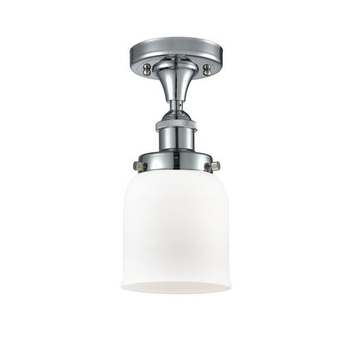 Innovations Bell 1 Light Semi-Flush Mount, Chrome/Matte White - 916-1C-PC-G51