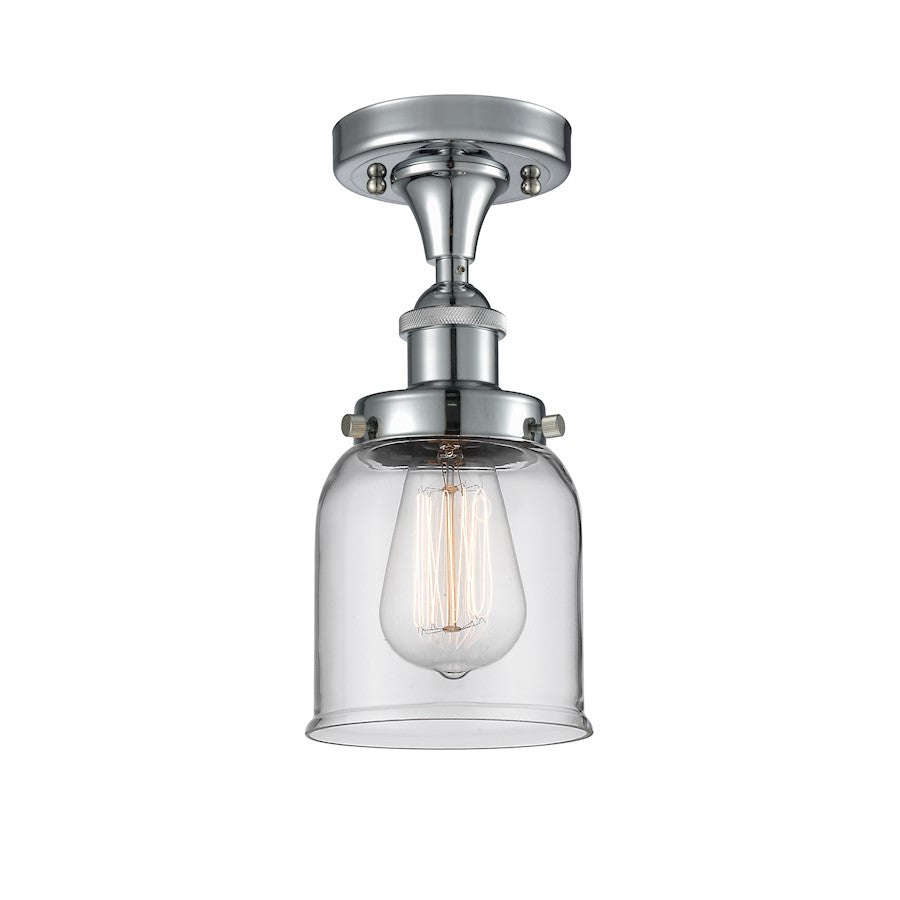 Innovations Bell 1 Light Semi-Flush Mount, Polished Chrome/Clear - 916-1C-PC-G52