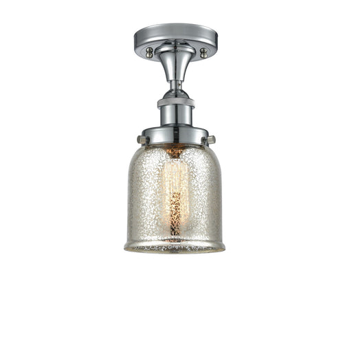 Innovations Bell 5in 1-Light Semi-Flush Mount | Industrial Polished Chrome Steel and Silver Plated Mercury Glass | Kitchen & Hallway | Model 916-1C-PC-G58