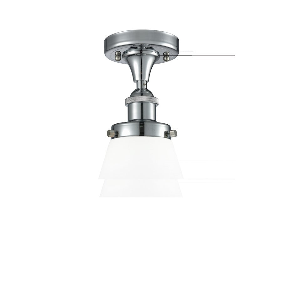 Innovations Cone 1 Light Semi-Flush Mount, Chrome/Matte White - 916-1C-PC-G61