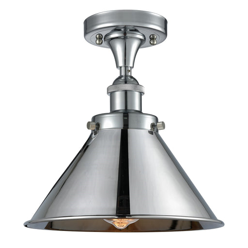 Innovations Briarcliff 10in 1-Light Semi-Flush Mount | Industrial Polished Chrome Metal Cone Shade | Kitchen & Dining Room | Model 916-1C-PC-M10-PC