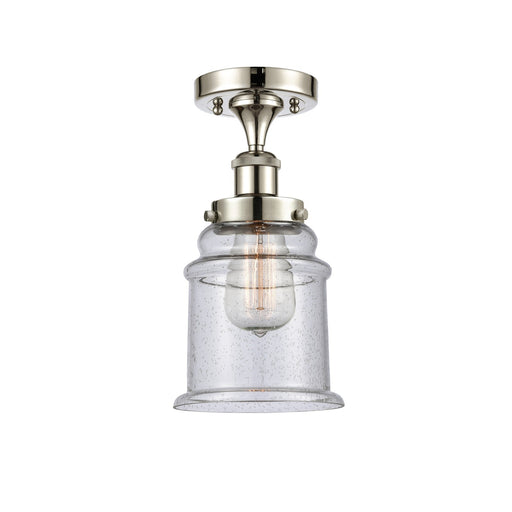Innovations Canton 6in 1-Light Semi-Flush Mount | Modern Transitional Polished Nickel Steel and Seedy Schoolhouse Glass | Hallway & | Model 916-1C-PN-G184