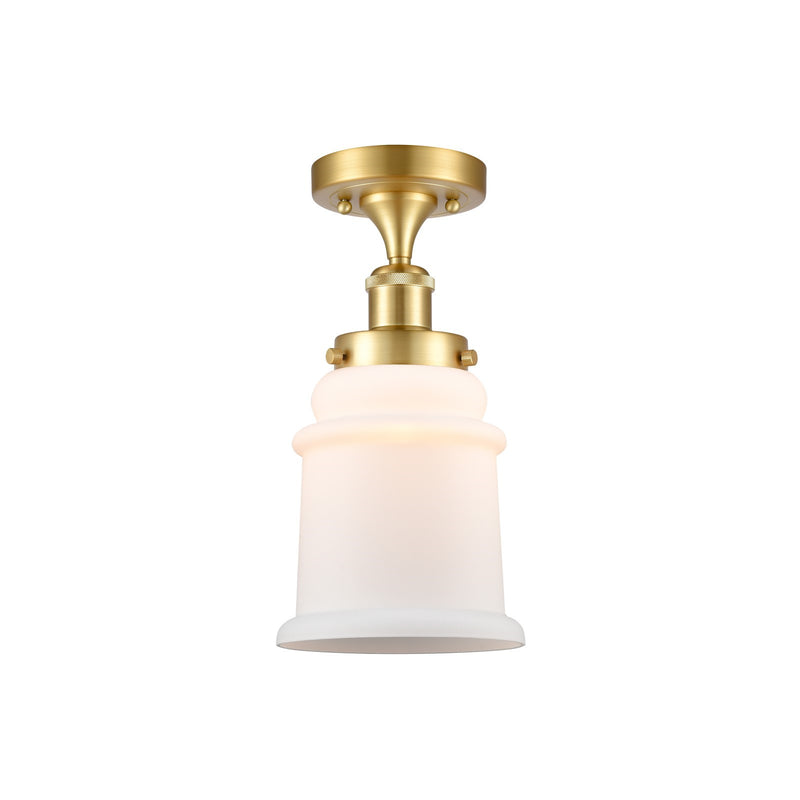 Innovations Canton 6in 1-Light Semi-Flush Mount | Modern Transitional Satin Gold Steel and Matte White Frosted Glass | Hallway & | Model 916-1C-SG-G181