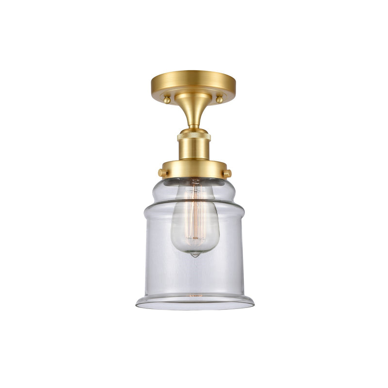Innovations Canton 6in 1-Light Semi-Flush Mount | Modern Transitional Satin Gold Steel and Clear Glass | Hallway & Entryway | Model 916-1C-SG-G182