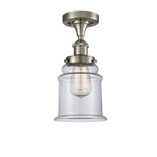 Innovations Canton 6in 1-Light Semi-Flush Mount | Modern Transitional Brushed Satin Nickel and Clear Glass | Hallway & Entryway | Model 916-1C-SN-G182