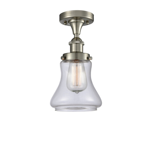 Innovations Bellmont 6in 1-Light Semi-Flush Mount | Transitional Brushed Satin Nickel and Clear Glass | Hallway & Entryway | Model 916-1C-SN-G192