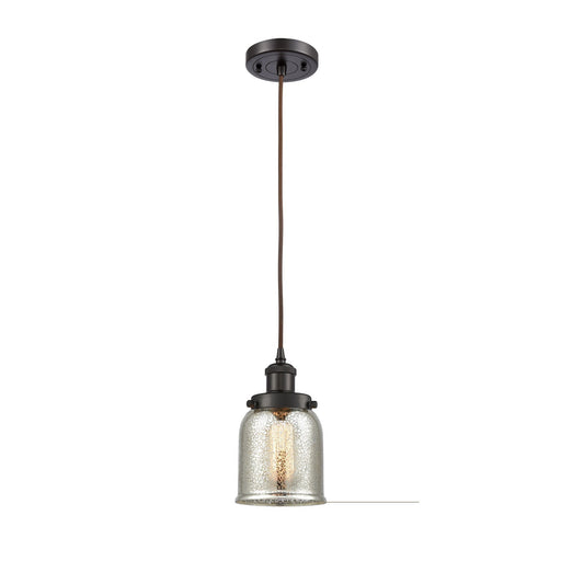 Innovations Bell 5in 1-Light Mini Pendant | Industrial Oil Rubbed Bronze and Silver Plated Mercury Glass | Kitchen Island & | Model 916-1P-OB-G58-LED