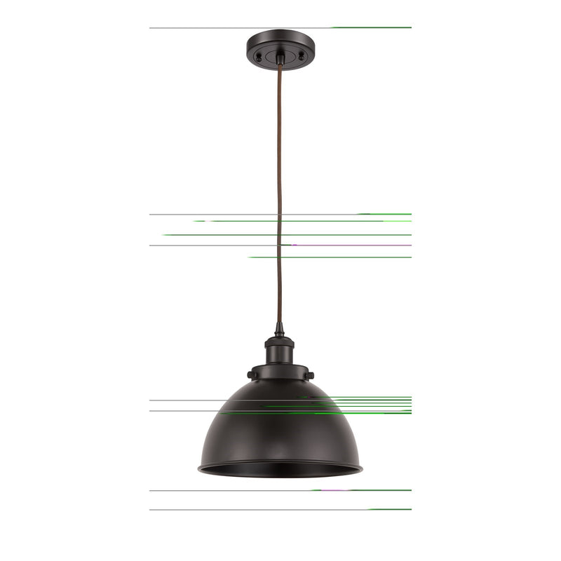 Innovations Derby 10in 1-Light Mini Pendant | Industrial Farmhouse Oil Rubbed Bronze Steel and Metal Shade | Kitchen Island & | Model 916-1P-OB-MFD-10-OB