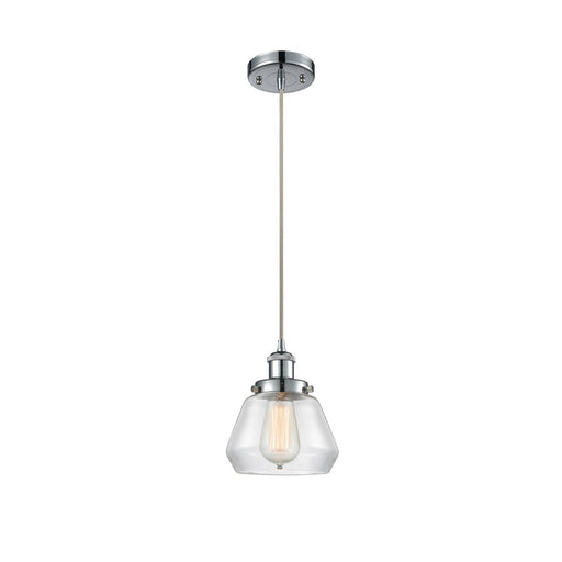 Innovations Fulton 7in 1-Light Mini Pendant | Modern Transitional Polished Chrome and Clear Glass | Kitchen Island & Dining Room | Model 916-1P-PC-G172