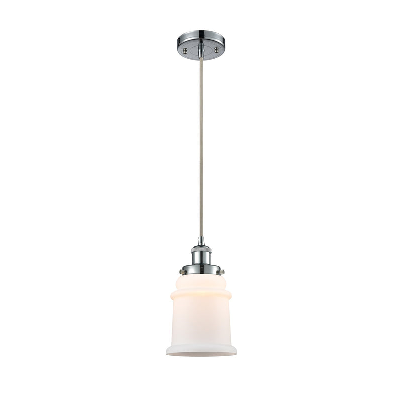 Innovations Canton 6in 1-Light Mini Pendant | Modern Transitional Polished Chrome and Matte White Frosted Glass | Kitchen Island & | Model 916-1P-PC-G181