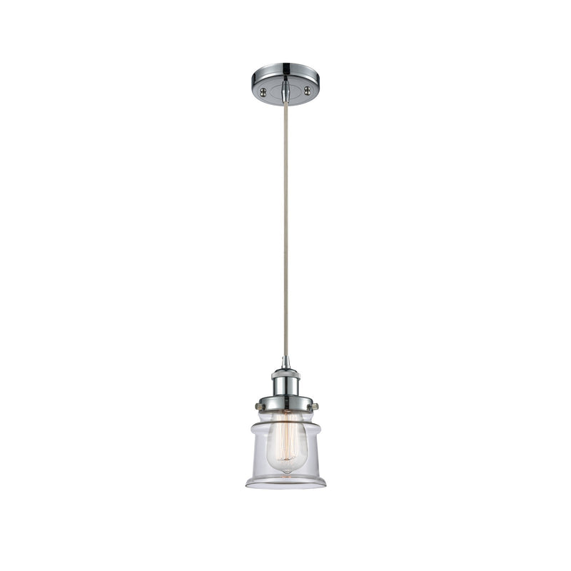 Innovations Canton 5.25in 1-Light Mini Pendant | Modern Contempo Polished Chrome and Clear Glass | Kitchen Island & Dining Room | Model 916-1P-PC-G182S
