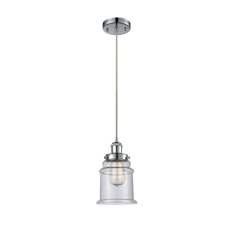 Innovations Canton 6in 1-Light Mini Pendant | Modern Contempo Polished Chrome and Seedy Glass | Kitchen Island & Dining Room | Model 916-1P-PC-G184