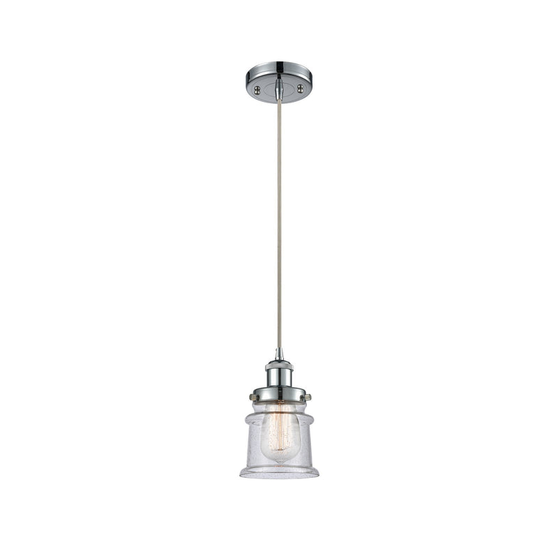 Innovations Canton 5.25in 1-Light Mini Pendant | Modern Contempo Polished Chrome and Seedy Glass | Kitchen Island & Dining Room | Model 916-1P-PC-G184S