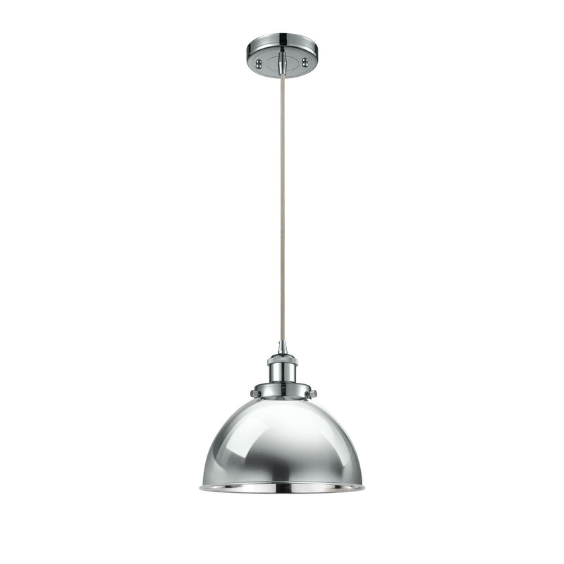Innovations Derby 10in 1-Light Mini Pendant | Industrial Polished Chrome Metal Dome | Kitchen Island & Dining Room | Model 916-1P-PC-MFD-10-PC-LED