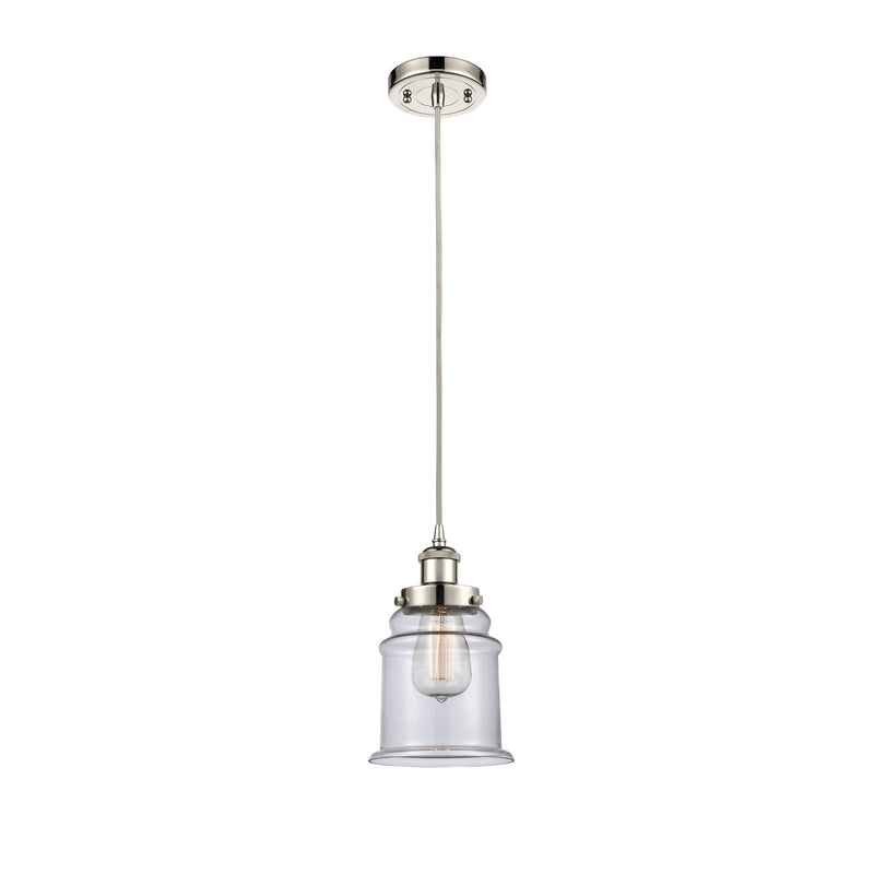 Innovations Canton 6in 1-Light Mini Pendant | Modern Transitional Polished Nickel and Clear Glass | Kitchen Island & Dining Room | Model 916-1P-PN-G182