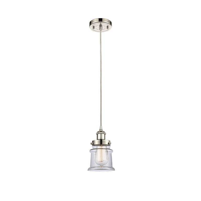 Innovations Canton 5.25in 1-Light Mini Pendant | Modern Transitional Polished Nickel and Clear Glass | Kitchen Island & Dining | Model 916-1P-PN-G182S