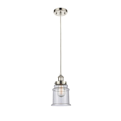 Innovations Canton 6in 1-Light Mini Pendant | Modern Transitional Polished Nickel and Seedy Glass | Kitchen Island & Dining Room | Model 916-1P-PN-G184