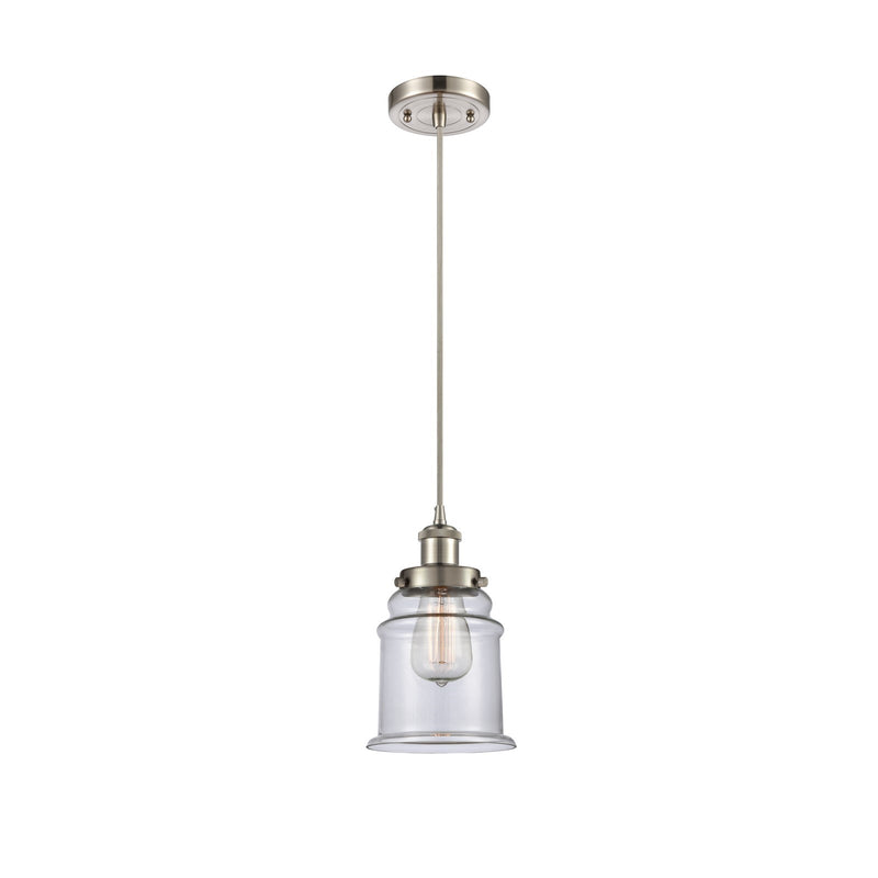 Innovations Canton 6in 1-Light Mini Pendant | Brushed Satin Nickel Steel and Clear Glass | Kitchen Island & Dining Room | Model 916-1P-SN-G182