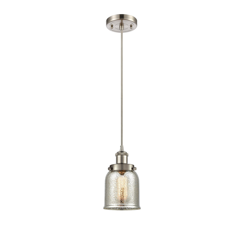 Innovations Bell 5in 1-Light Mini Pendant | Industrial Brushed Satin Nickel and Silver Plated Mercury Glass | Kitchen Island & | Model 916-1P-SN-G58-LED
