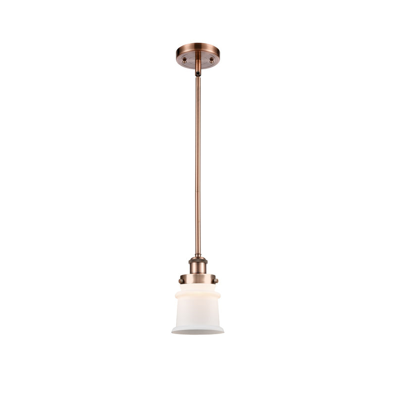 Innovations Canton 5.25in 1-Light Mini Pendant | Modern Contempo Antique Copper Steel and Matte White Frosted Glass | Kitchen | Model 916-1S-AC-G181S