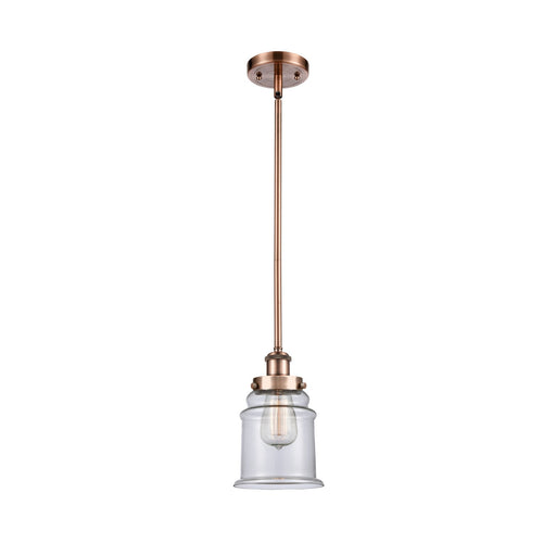 Innovations Canton 6in 1-Light Mini Pendant | Modern Contempo Antique Copper Steel and Clear Glass | Kitchen Island & Dining Room | Model 916-1S-AC-G182