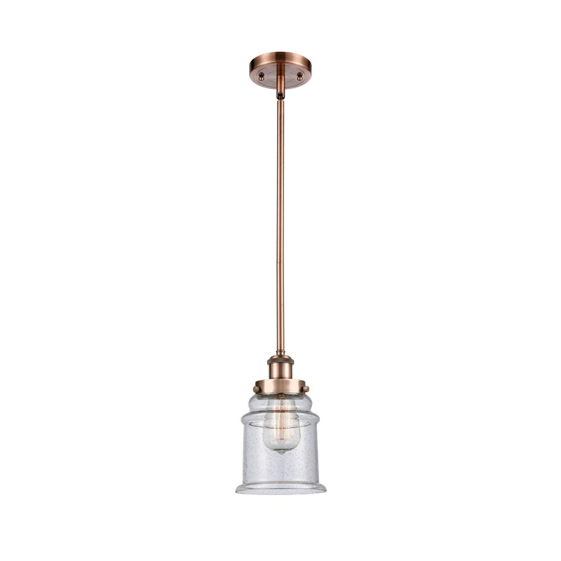 Innovations Canton 6in 1-Light Mini Pendant | Modern Contempo Antique Copper Steel and Seedy Glass | Kitchen Island & Dining Room | Model 916-1S-AC-G184