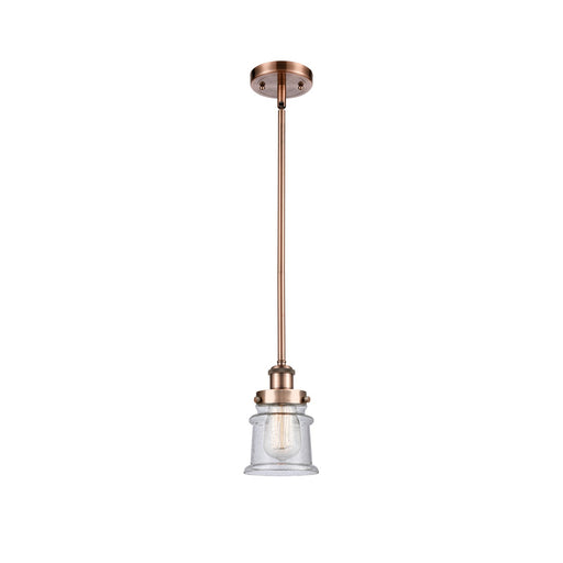 Innovations Canton 5.25in 1-Light Mini Pendant | Modern Contempo Antique Copper Steel and Seedy Glass | Kitchen Island & Dining | Model 916-1S-AC-G184S