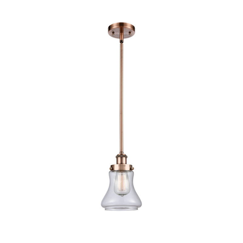 Innovations Bellmont 6.125in 1-Light Mini Pendant | Modern Contempo Antique Copper Steel and Clear Glass | Kitchen Island & Dining | Model 916-1S-AC-G192