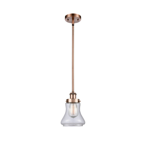 Innovations Bellmont 6.125in 1-Light Mini Pendant | Modern Contempo Antique Copper Steel and Clear Glass | Kitchen Island & Dining | Model 916-1S-AC-G192