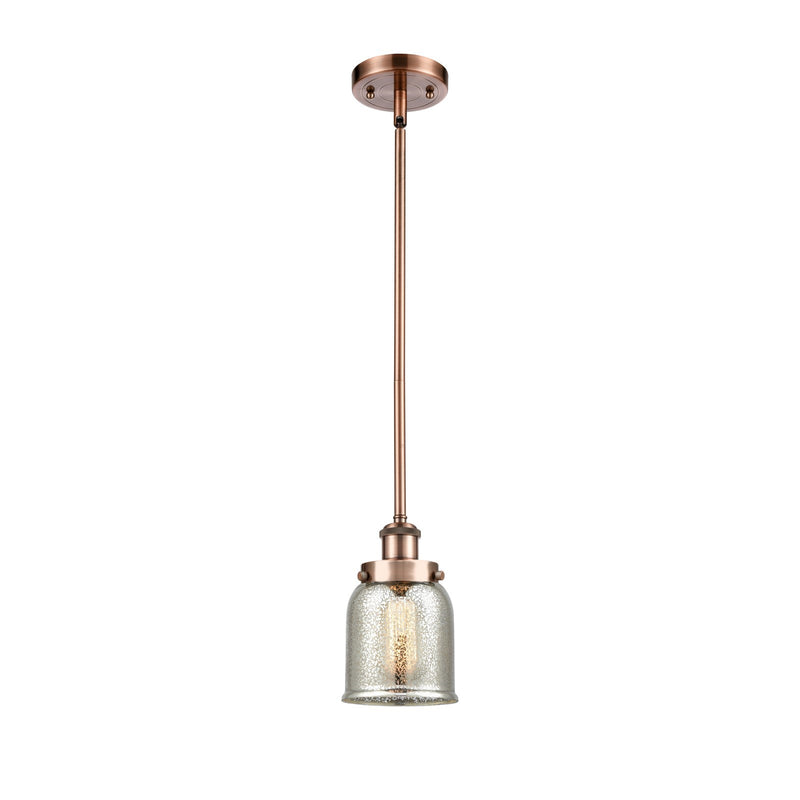 Innovations Bell 5in 1-Light Mini Pendant | Industrial Antique Copper Steel and Silver Plated Mercury Glass | Kitchen Island & | Model 916-1S-AC-G58-LED