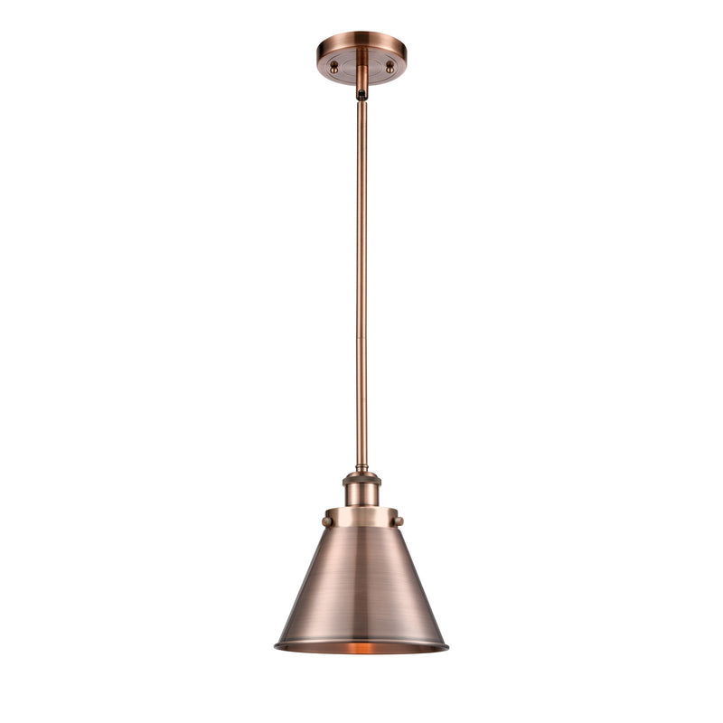 Innovations Appalachian 7in 1-Light Mini Pendant | Industrial Antique Copper Steel and Antique Copper Metal Shade | Kitchen | Model 916-1S-AC-M13-AC-LED