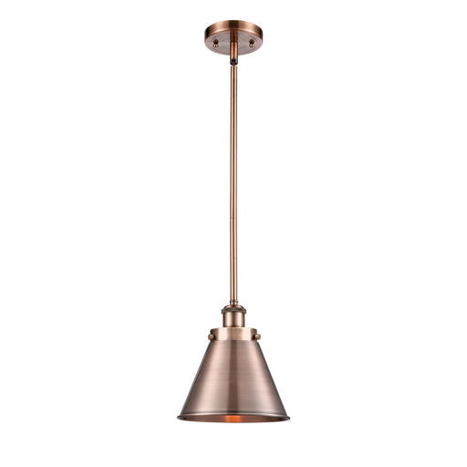 Innovations Appalachian 7in 1-Light Mini Pendant | Industrial Antique Copper Steel and Antique Copper Metal Shade | Kitchen | Model 916-1S-AC-M13-AC-LED