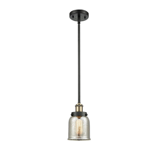 Innovations Bell 5in 1-Light Mini Pendant | Industrial Black Antique Brass Steel and Silver Plated Mercury Glass | Kitchen | Model 916-1S-BAB-G58-LED