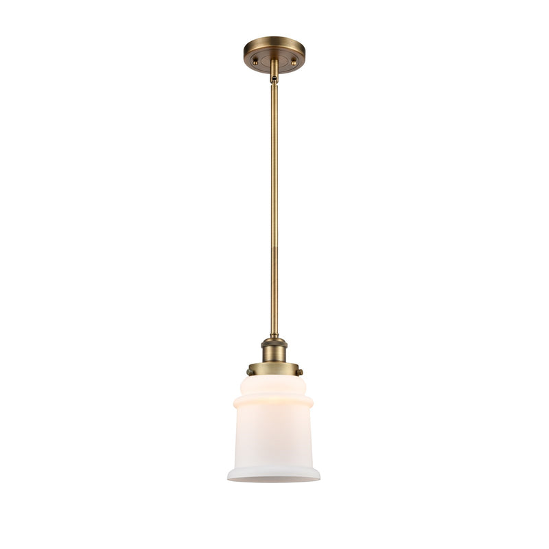 Innovations Canton 6in 1-Light Mini Pendant | Modern Transitional Brushed Brass and Matte White Frosted Glass | Kitchen Island & | Model 916-1S-BB-G181