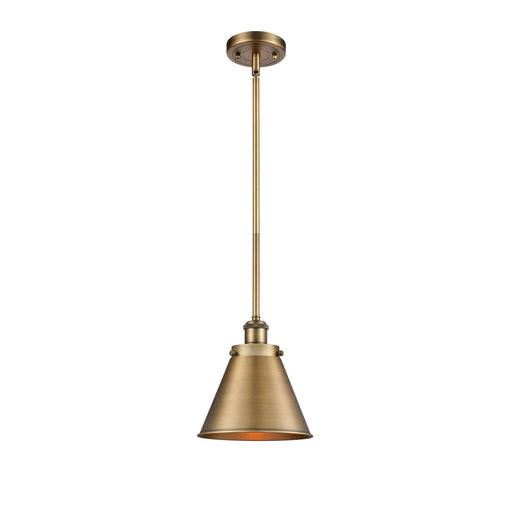 Innovations Appalachian 7in 1-Light Mini Pendant | Industrial Brushed Brass Steel and Brushed Brass Metal Shade | Kitchen | Model 916-1S-BB-M13-BB-LED