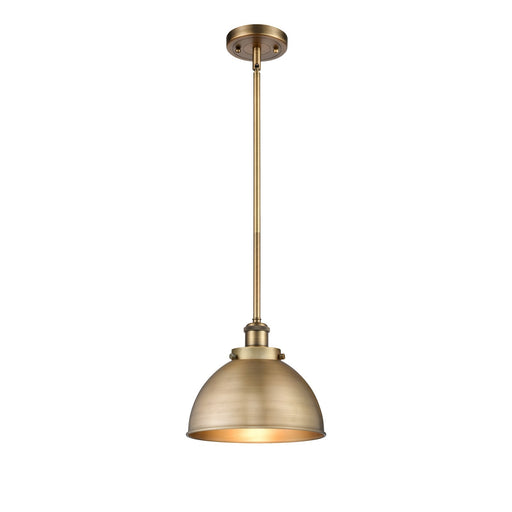 Innovations Derby 10in 1-Light Pendant | Industrial Brushed Brass Steel and Brushed Brass Metal Shade | Kitchen Island & | Model 916-1S-BB-MFD-10-BB