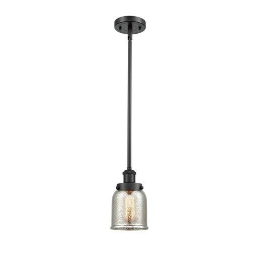 Innovations Bell 5in 1-Light Mini Pendant | Industrial Matte Black Steel and Silver Plated Mercury Glass | Kitchen Island & | Model 916-1S-BK-G58-LED