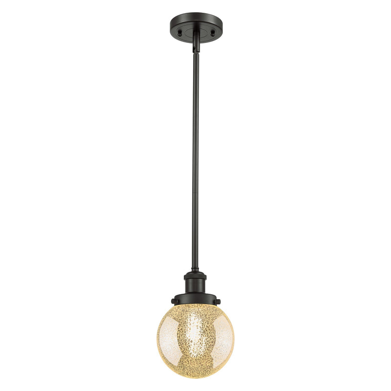 Innovations Beacon 6in 1-Light Mini Pendant | Oil Rubbed Bronze Steel and Mercury Glass Globe Shade | Kitchen Island & Dining | Model 916-1S-OB-G208-6