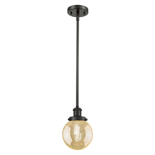 Innovations Beacon 6in 1-Light Mini Pendant | Oil Rubbed Bronze Steel and Mercury Glass Globe Shade | Kitchen Island & Dining | Model 916-1S-OB-G208-6