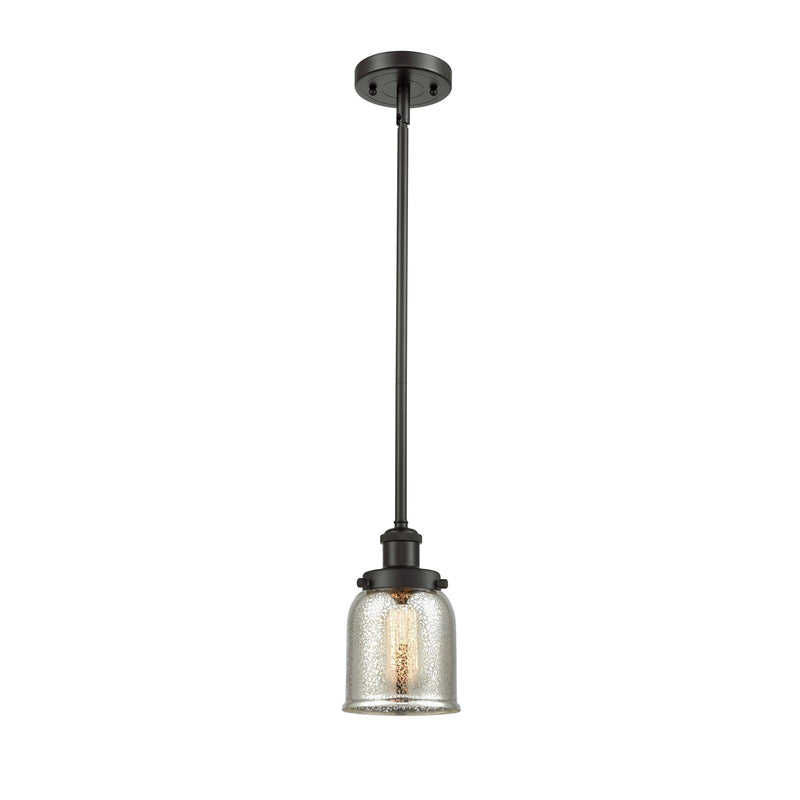 Innovations Bell 5in 1-Light Mini Pendant | Industrial Oil Rubbed Bronze Steel and Silver Plated Mercury Glass | Kitchen Island | Model 916-1S-OB-G58-LED
