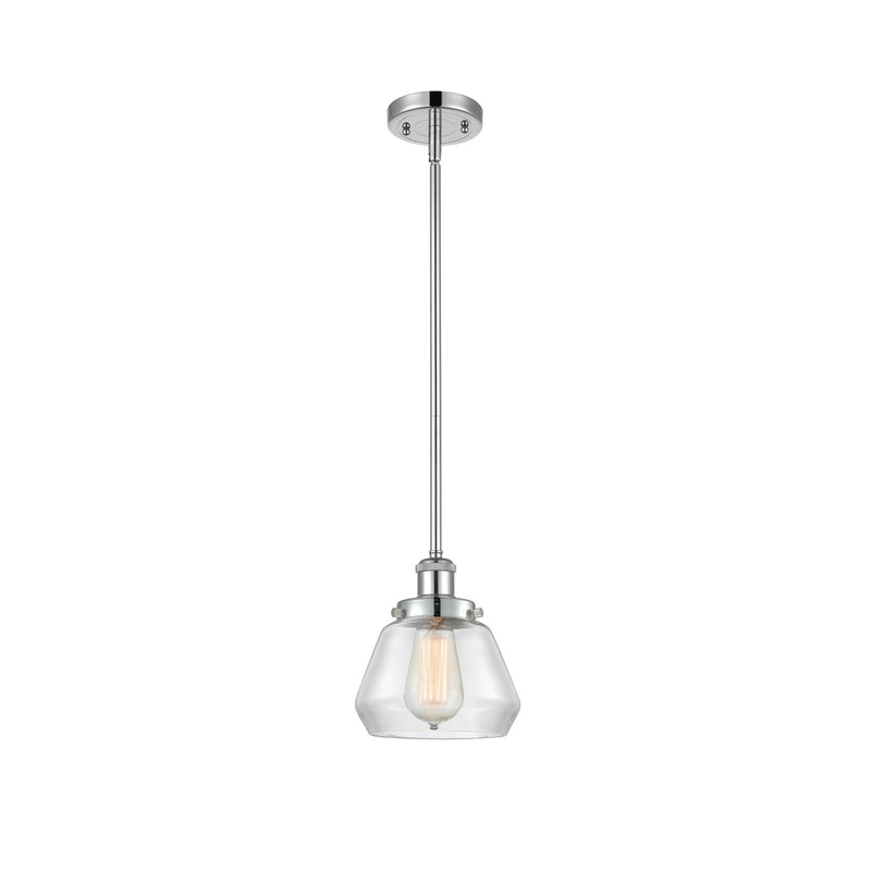 Innovations Fulton 7in 1-Light Mini Pendant | Modern Contemporary Polished Chrome and Clear Glass | Kitchen Island & Dining Room | Model 916-1S-PC-G172