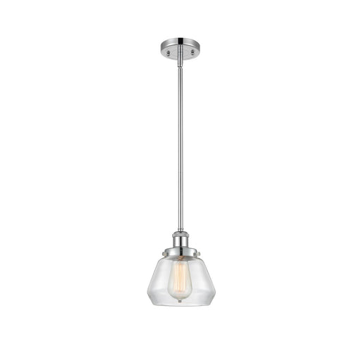 Innovations Fulton 7in 1-Light Mini Pendant | Modern Contemporary Polished Chrome and Clear Glass | Kitchen Island & Dining Room | Model 916-1S-PC-G172