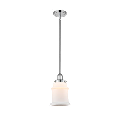 Innovations Canton 6in 1-Light Mini Pendant | Modern Contempo Polished Chrome and Matte White Frosted Glass | Kitchen Island & | Model 916-1S-PC-G181