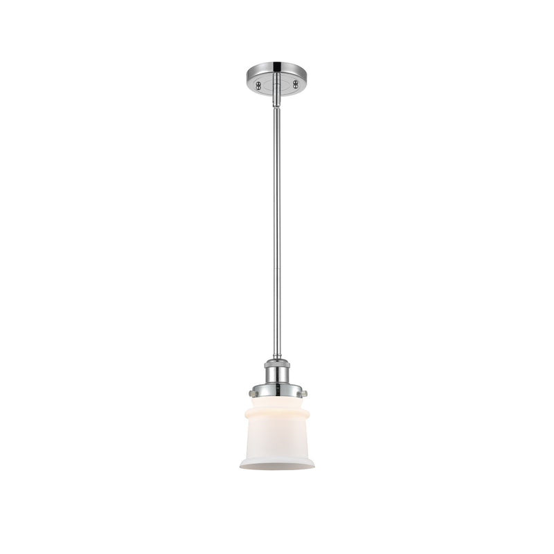 Innovations Canton 5.25in 1-Light Mini Pendant | Modern Contempo Polished Chrome and Matte White Frosted Glass | Kitchen Island & | Model 916-1S-PC-G181S