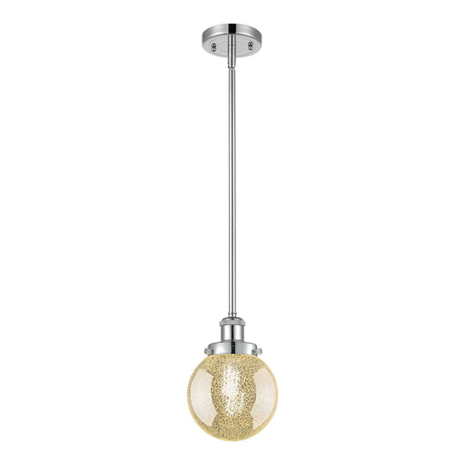 Innovations Beacon 6in 1-Light Mini Pendant | Modern Polished Chrome Steel and Mercury Seeded Glass | Kitchen Island & Dining | Model 916-1S-PC-G208-6