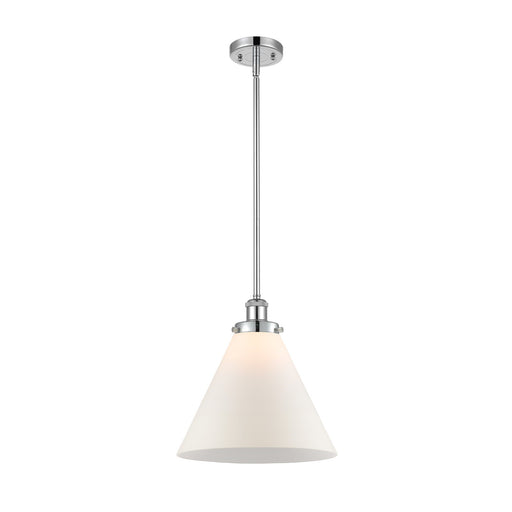 Innovations Cone 11.75in 1-Light Mini Pendant | Industrial Polished Chrome Steel and Matte White Frosted Glass | Kitchen | Model 916-1S-PC-G41-L-LED